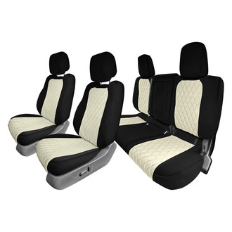 FH Group® - Neoprene 1st and 2nd Row Black & Beige Custom Seat Covers