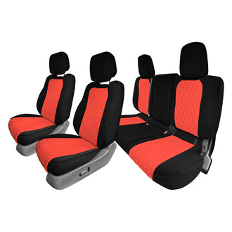 FH Group® - Neoprene 1st and 2nd Row Black & Red Custom Seat Covers