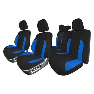 FH Group® - Neoprene 1st and 2nd Row Black & Blue Custom Seat Covers