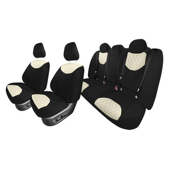 FH Group® - Neoprene 1st and 2nd Row Black & Beige Custom Seat Covers