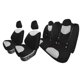 FH Group® - Neoprene 1st and 2nd Row Black & Gray Custom Seat Covers