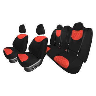 FH Group® - Neoprene 1st and 2nd Row Black & Red Custom Seat Covers