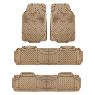 FH Group® - ClimaProof™ 1st, 2nd & 3rd Row Beige Vinyl Floor Mat Set