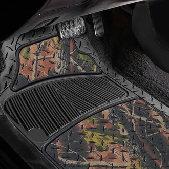 FH Group® - Premium Trimmable ClimaProof™ 1st & 2nd Row Dark Camo Rubber Floor Mat Set