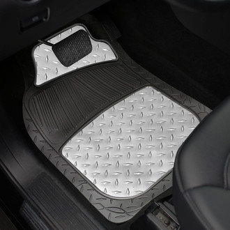 FH Group® - ClimaProof™ Trimmable 1st & 2nd Row Silver Rubber Floor Mat Set
