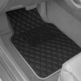 FH Group® - Deluxe 1st & 2nd Row Gray Leather Floor Mat Set