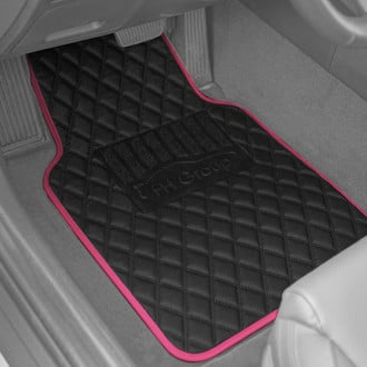 FH Group® - Deluxe 1st & 2nd Row Pink Leather Floor Mat Set
