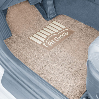 FH Group® - DIY Ultra Waterproof 1st & 2nd Row Solid Beige Rubber Floor Mat Set