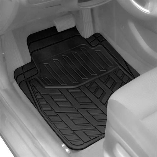  FH Group® - Stain-Blocking Heavy Duty ClimaProof™ Black Floor Mat Set