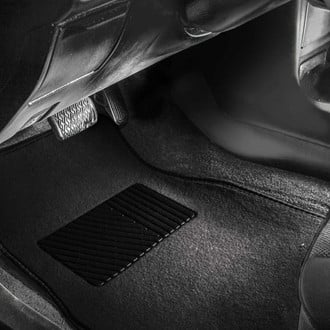 FH Group® - Non-Slip 1st & 2nd Row Black Carpet Floor Mat Set with Heel Pad