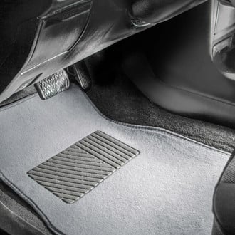 FH Group® - Non-Slip 1st & 2nd Row Gray Carpet Floor Mat Set with Heel Pad