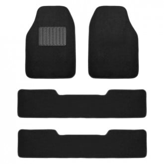 FH Group® - High Quality 1st, 2nd & 3rd Row Black Carpet Floor Mat Set