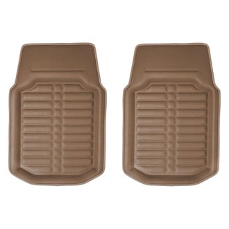 FH Group® - Deep Tray Non-Slip 1st Row Beige Leather Floor Mats