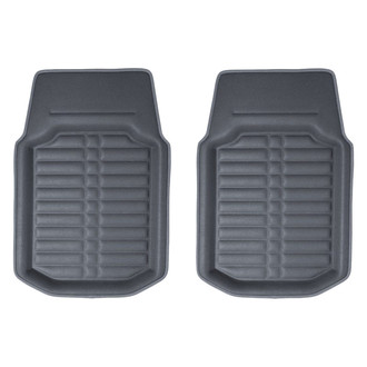 FH Group® - Deep Tray Non-Slip 1st Row Gray Leather Floor Mats
