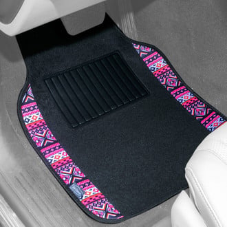 FH Group® - Mesa11 1st & 2nd Row Pink Carpet Floor Mat Set
