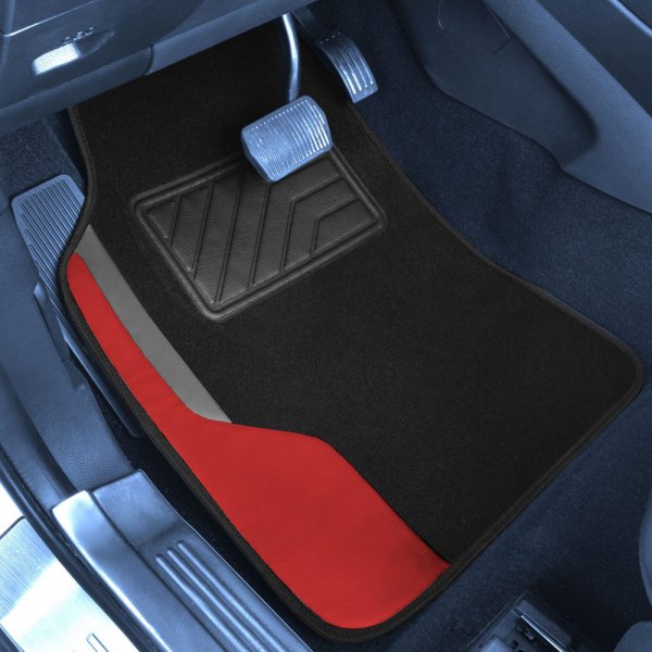  FH Group® - Color-Block Red Floor Mat Set