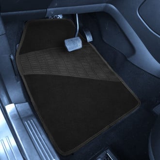 FH Group® - Color-Trimmed 1st & 2nd Row Black Carpet Floor Mat Set