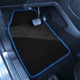 FH Group® - Color-Trimmed 1st & 2nd Row Blue Carpet Floor Mat Set