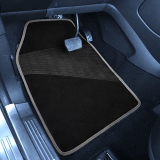 FH Group® - Color-Trimmed 1st & 2nd Row Gray Carpet Floor Mat Set