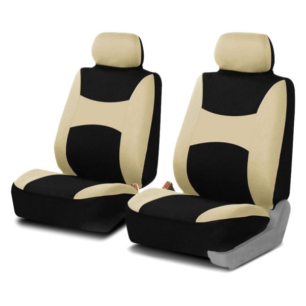  FH Group® - 1st Row Light & Breezy Flat Cloth 1st Row Beige & Black Seat Covers