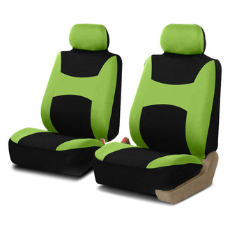 FH Group® - Light & Breezy Flat Cloth 1st Row Green & Black Seat Covers