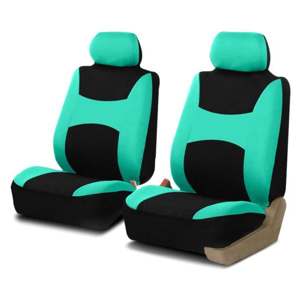  FH Group® - 1st Row Light & Breezy Flat Cloth 1st Row Mint & Black Seat Covers