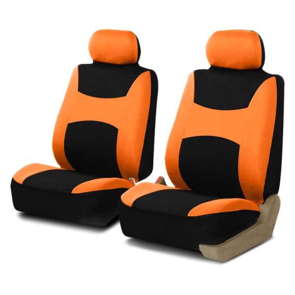  FH Group® - 1st Row Light & Breezy Flat Cloth 1st Row Orange & Black Seat Covers