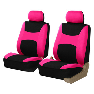 FH Group® - Light & Breezy Flat Cloth 1st Row Pink & Black Seat Covers