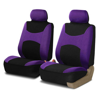 FH Group® - Light & Breezy Flat Cloth 1st Row Purple & Black Seat Covers