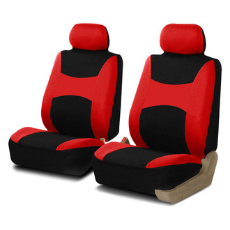 FH Group® - Light & Breezy Flat Cloth 1st Row Red & Black Seat Covers