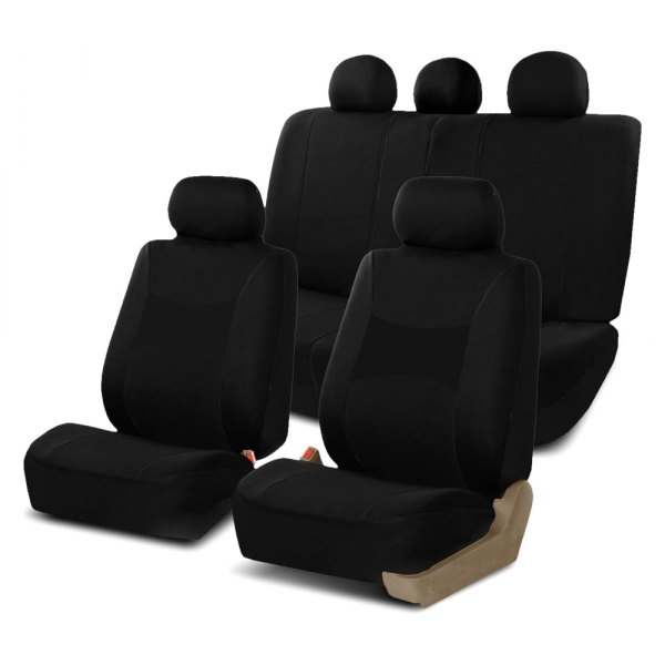  FH Group® - 1st & 2nd Row Light & Breezy Flat Cloth 1st & 2nd Row Black Seat Covers
