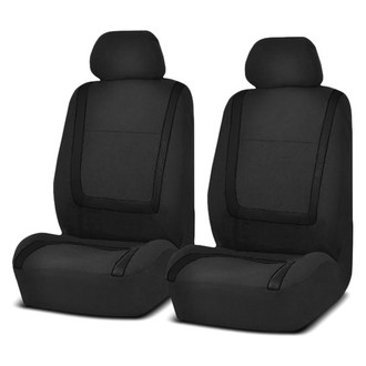 FH Group® - Unique Flat Cloth 1st Row Black Seat Covers