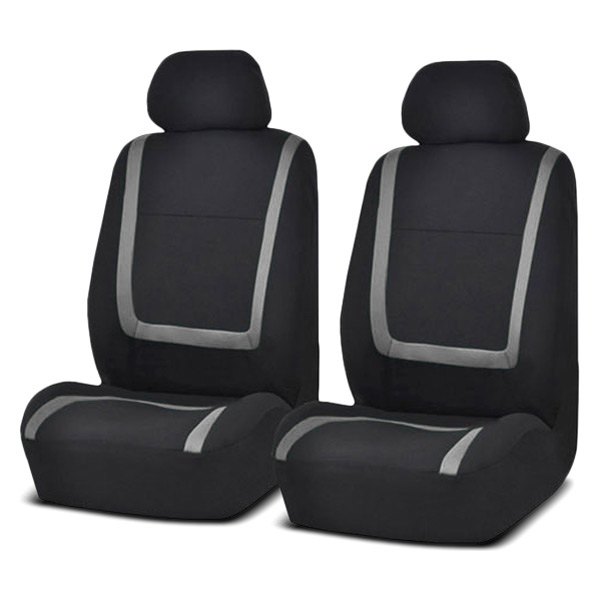  FH Group® - 1st Row Unique Flat Cloth 1st Row Black & Gray Seat Covers