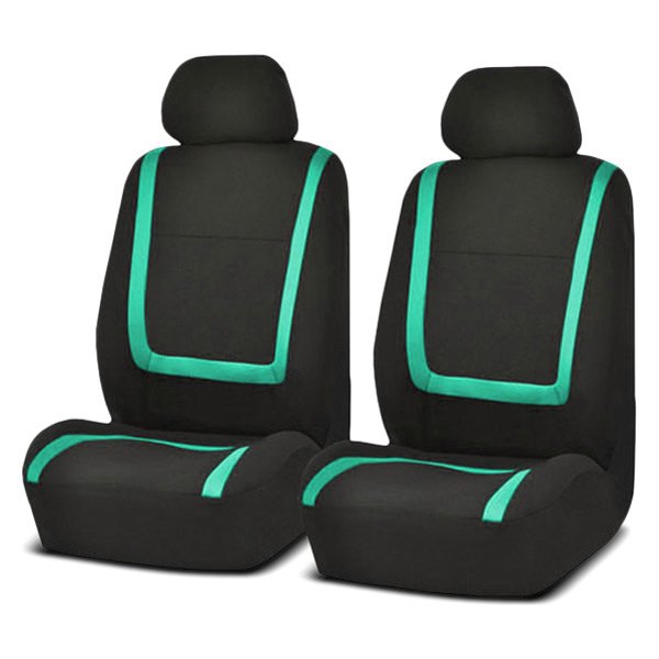  FH Group® - 1st Row Unique Flat Cloth 1st Row Black & Mint Seat Covers