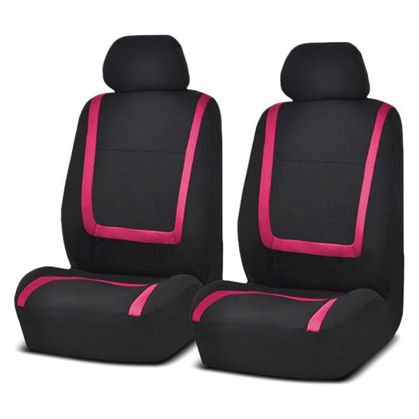  FH Group® - 1st Row Unique Flat Cloth 1st Row Black & Pink Seat Covers