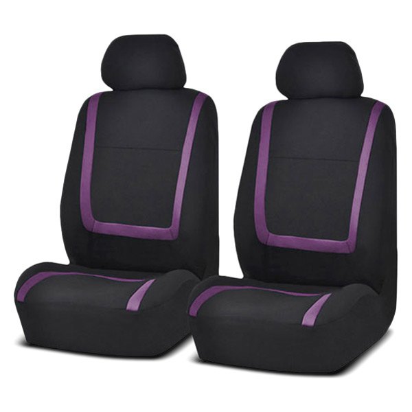  FH Group® - 1st Row Unique Flat Cloth 1st Row Black & Purple Seat Covers