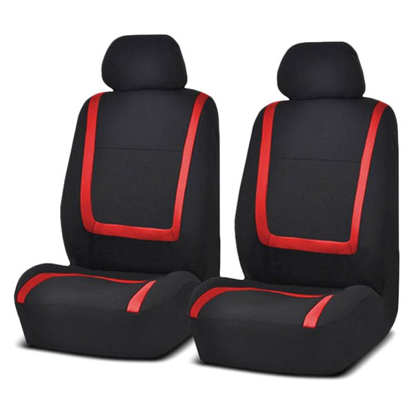  FH Group® - 1st Row Unique Flat Cloth 1st Row Black & Red Seat Covers