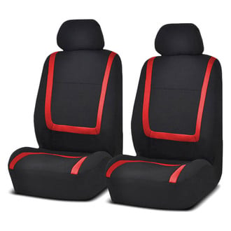 FH Group® - Unique Flat Cloth 1st Row Black & Red Seat Covers