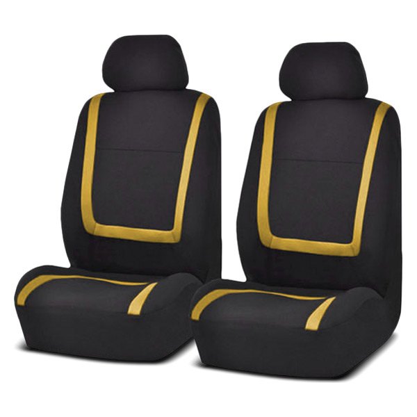  FH Group® - 1st Row Unique Flat Cloth 1st Row Black & Yellow Seat Covers