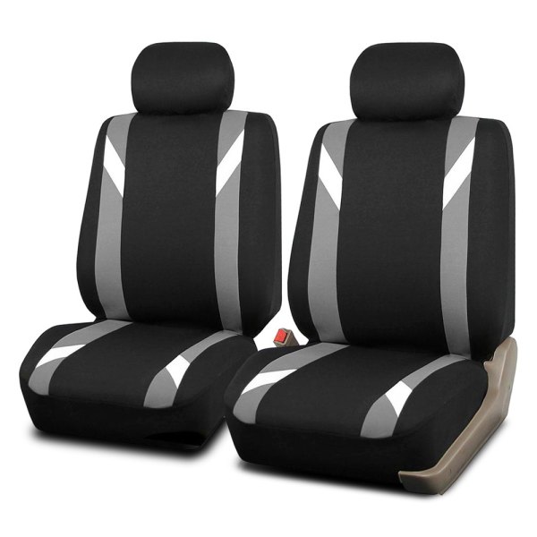  FH Group® - 1st Row Premium Modernistic 1st Row Black & Gray Seat Covers