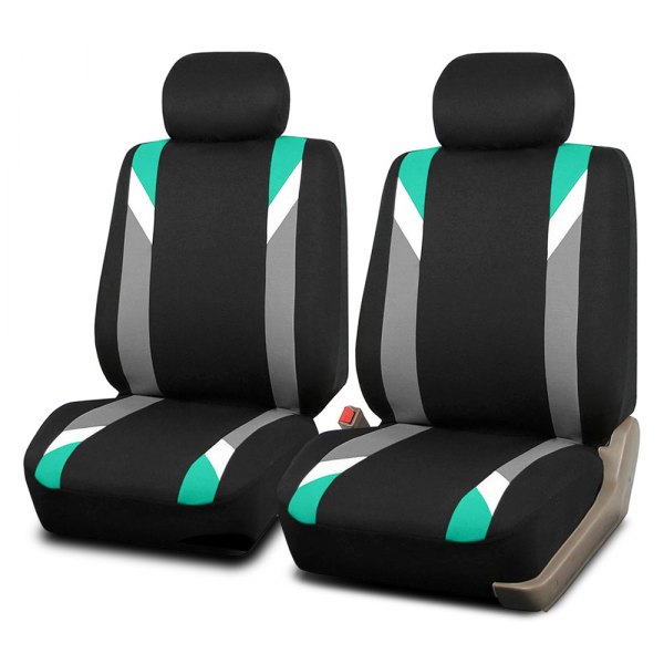  FH Group® - 1st Row Premium Modernistic 1st Row Black & Mint Seat Covers