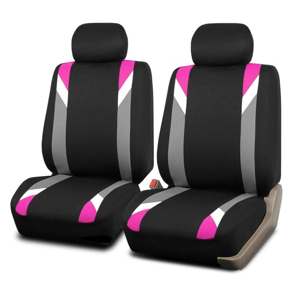  FH Group® - 1st Row Premium Modernistic 1st Row Black & Pink Seat Covers