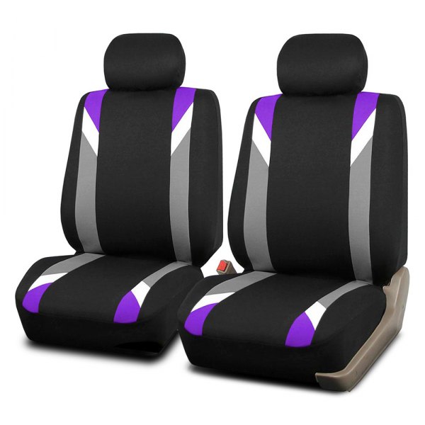  FH Group® - 1st Row Premium Modernistic 1st Row Black & Purple Seat Covers