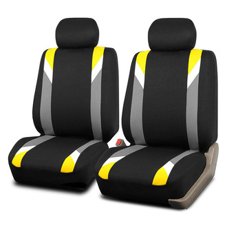 FH Group® - Premium Modernistic 1st Row Black & Yellow Seat Covers
