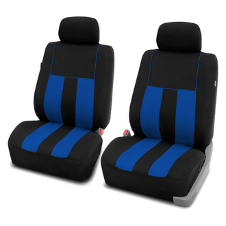 FH Group® - Striking Striped 1st Row Black & Blue Seat Covers