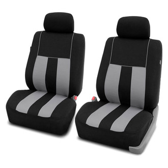 FH Group® - Striking Striped 1st Row Black & Gray Seat Covers