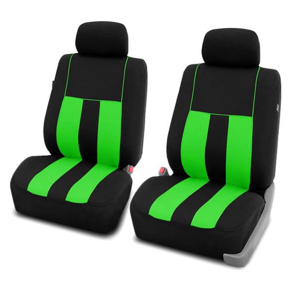  FH Group® - 1st Row Striking Striped 1st Row Black & Green Seat Covers