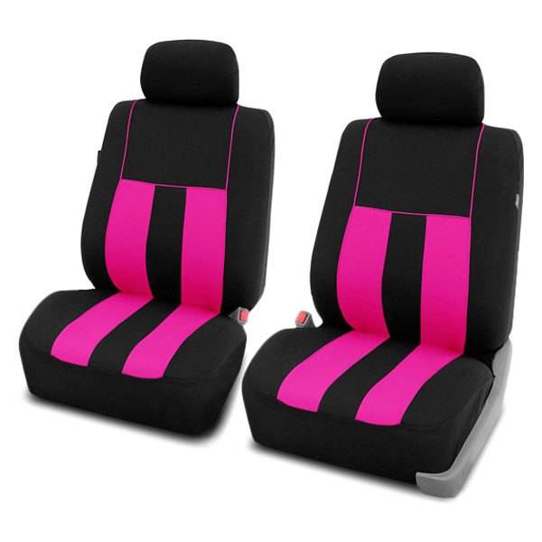  FH Group® - 1st Row Striking Striped 1st Row Black & Pink Seat Covers