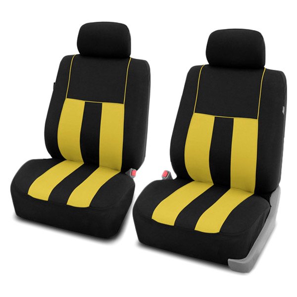  FH Group® - 1st Row Striking Striped 1st Row Black & Yellow Seat Covers