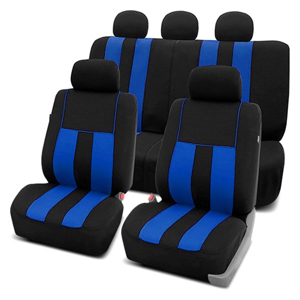 Car Seat Covers Striking Striped Removable Headrest Front Set Universal Fit 